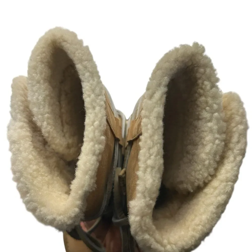UGG Australia Catalina Tall Boots Honey Bun Womens 5 EU 36 Shearling Leather